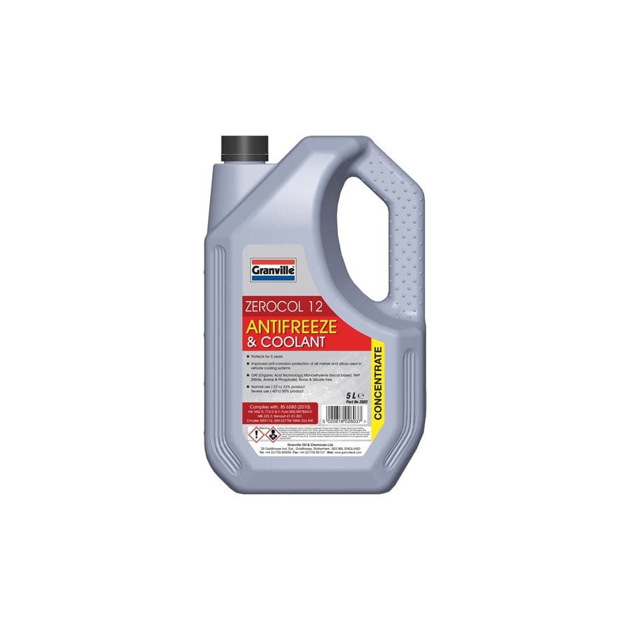 GRANVILLE 7100065 Zerocol 12 Red Antifreeze Concentrate 5 litre