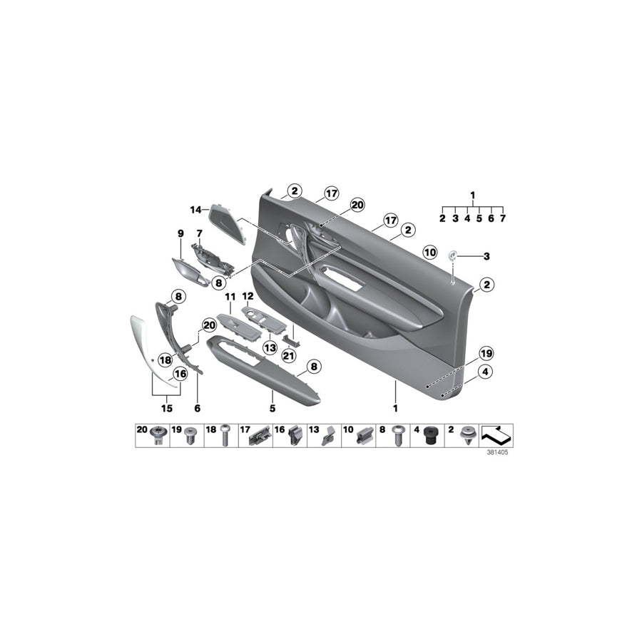 Genuine BMW 51417365461 F23 F22 Door Panel, Leather, Front Left OYSTER/SCHWARZ (Inc. 228iX, 220dX & 218d) | ML Performance US Car Parts