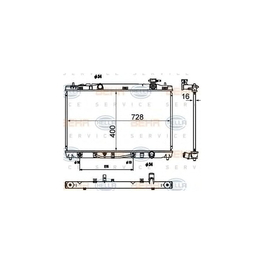 Hella 8MK 376 790-201 Engine Radiator