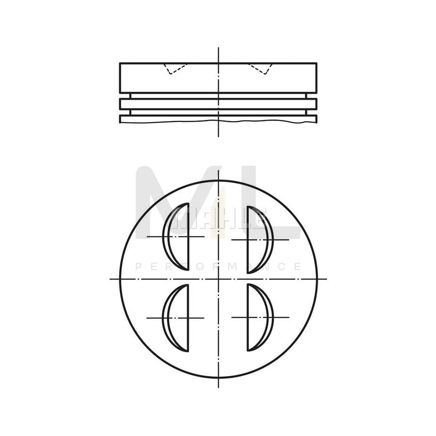 MAHLE ORIGINAL 002 68 02 Piston suitable for MERCEDES-BENZ 190 (W201) 96,50 mm, without cooling duct | ML Performance Car Parts