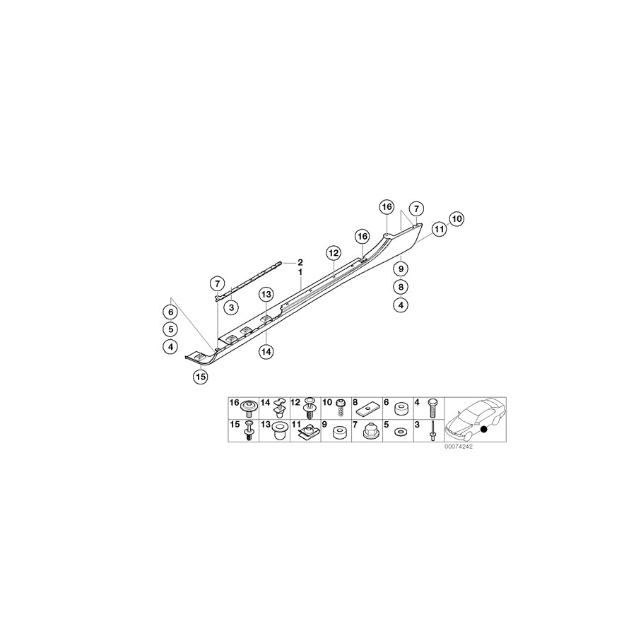 Genuine BMW 51718242293 E52 Support, Sill, Left (Inc. Alpina V8 & Z8) | ML Performance US
