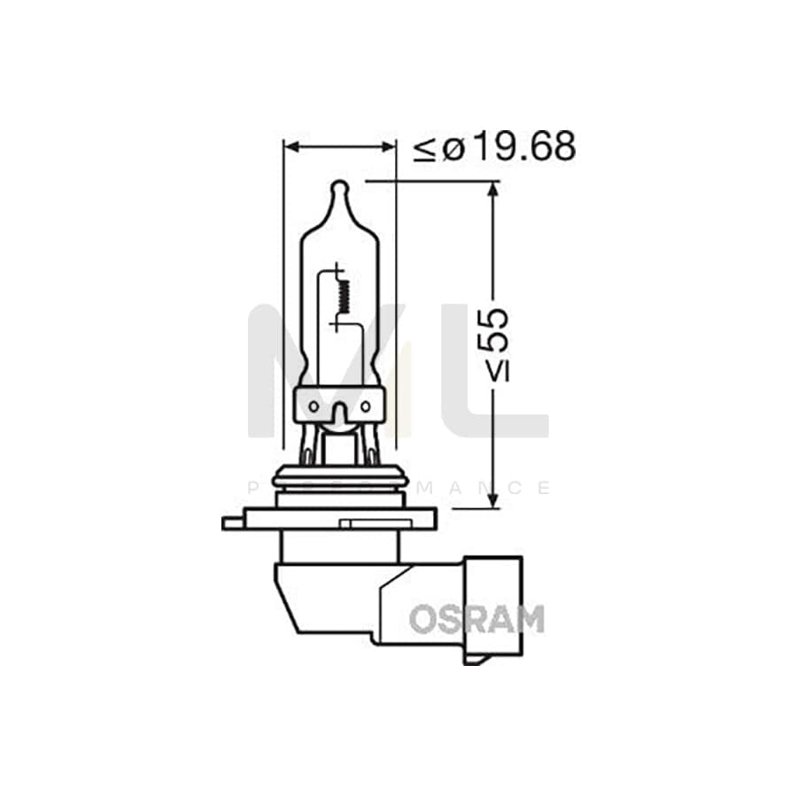 OSRAM 9005NL Bulb, spotlight HB3 12V 60W P20d 4200K Halogen