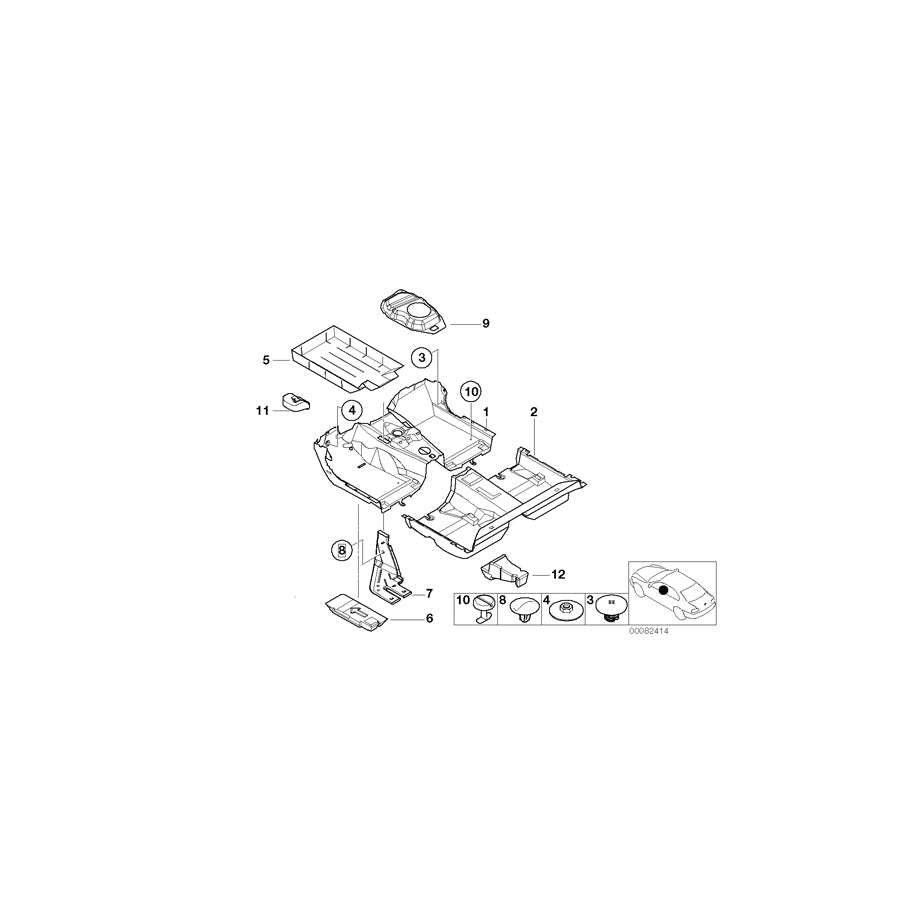 Genuine BMW 51478231336 E46 Floor Covering Rear GRAU (Inc. 328Ci, 320Cd & 320Ci) | ML Performance US Car Parts