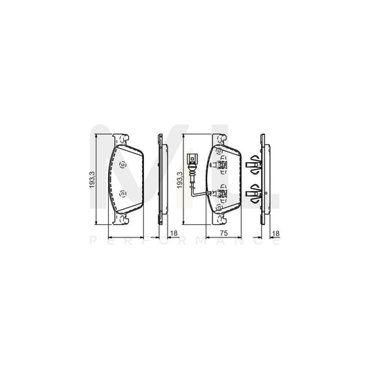 Bosch 0986Tb3163 Brake Pad Set Incl. Wear Warning Contact, With Integrated Wear Sensor  | ML Performance Car Parts