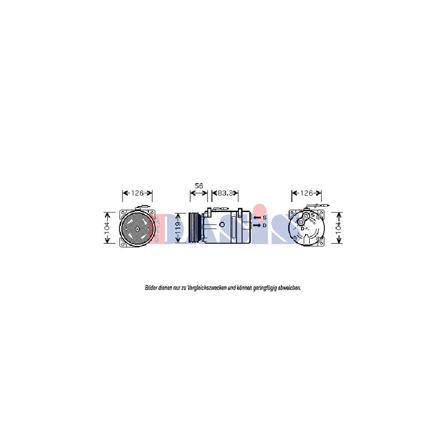 AKS Dasis 850829N Compressor, Air Conditioning for Renault Megane