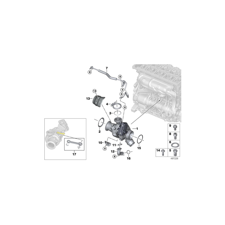 Genuine BMW 11428513616 F34 F32 F33 Oil Pipe Inlet (Inc. 318d, 120d & 420d) | ML Performance US Car Parts