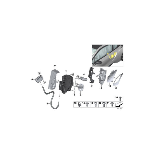 Genuine BMW 51417359443 I15 Housing, Emergency Lock Release, Left (Inc. i8) | ML Performance US Car Parts
