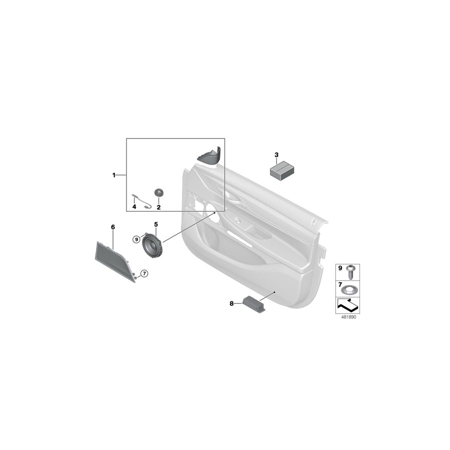 Genuine BMW 65136824621 G31 F90 G30 Mirror Baseplate, High End Sound System LINKS (Inc. 520i, 540iX & M5) | ML Performance US