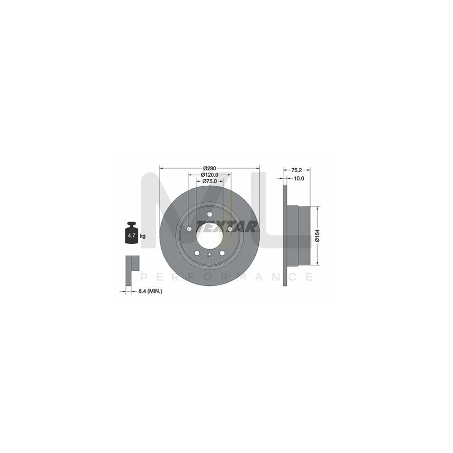 TEXTAR 92146000 Brake Disc for BMW Z4 Roadster (E85) Solid, without wheel hub, without wheel studs | ML Performance Car Parts