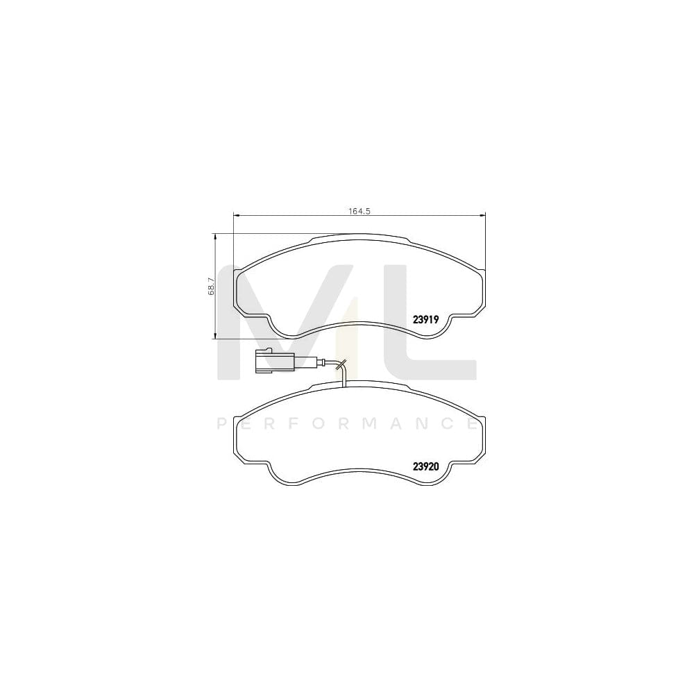 Hella 8DB 355 010-401 Brake Pad Set With Integrated Wear Warning Contact, With Brake Caliper Screws, With Accessories