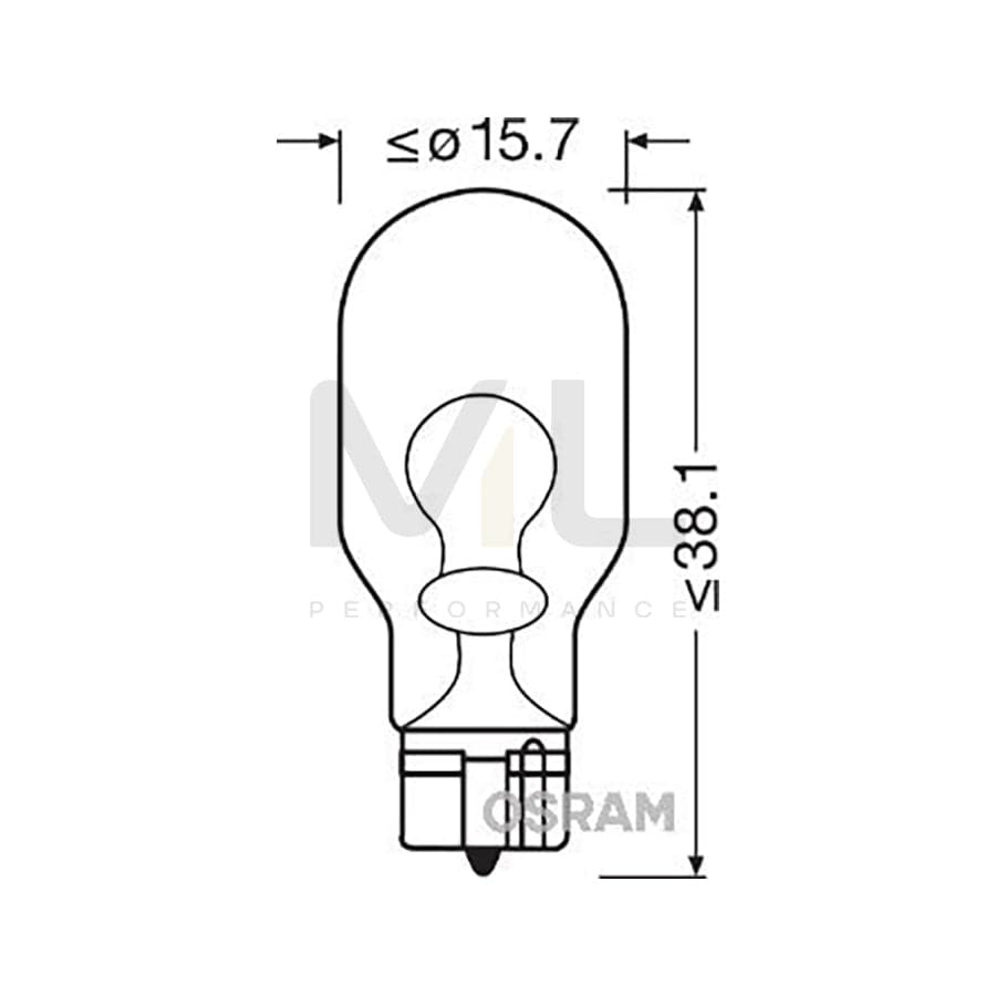 OSRAM 921-02B Bulb, indicator 12V 16W, W16W, W2,1x9,5d