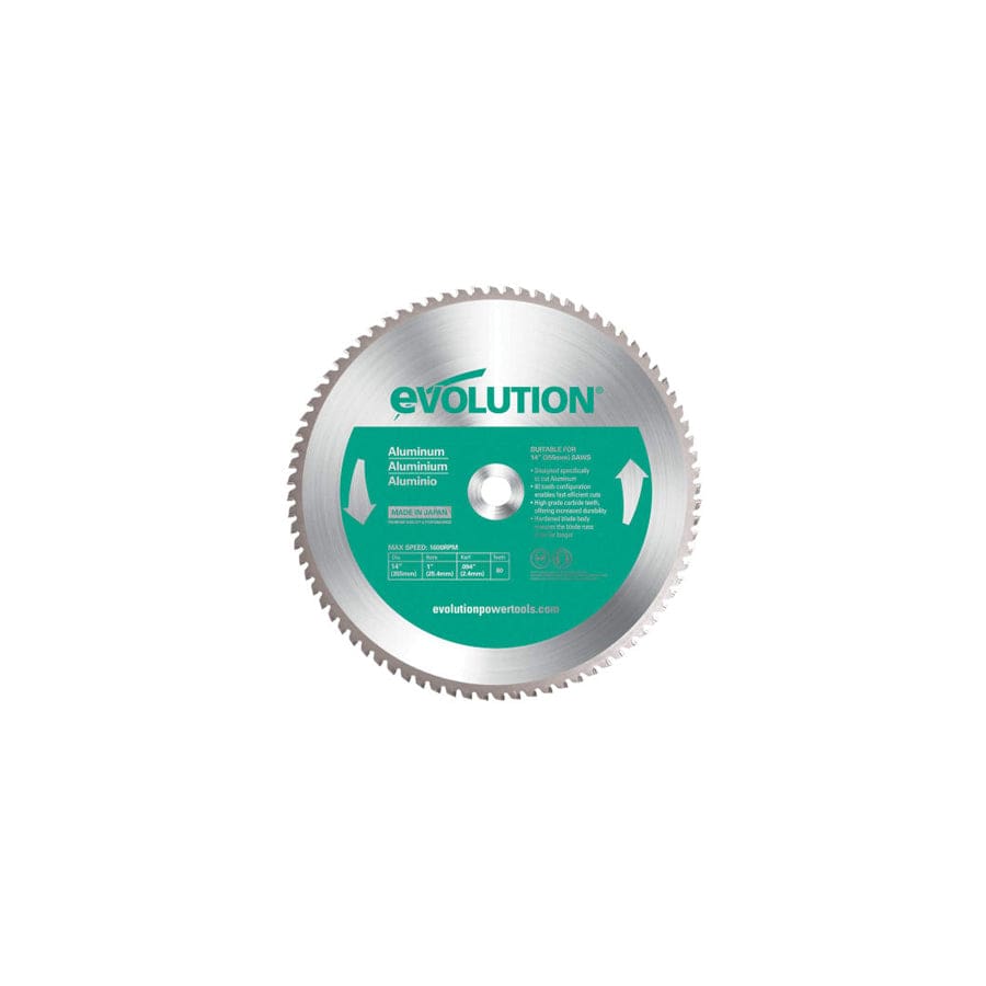 Evolution EVLRP3552580 Aluminium Cutting Chop Saw Blade 355 x 25.4mm x 80T