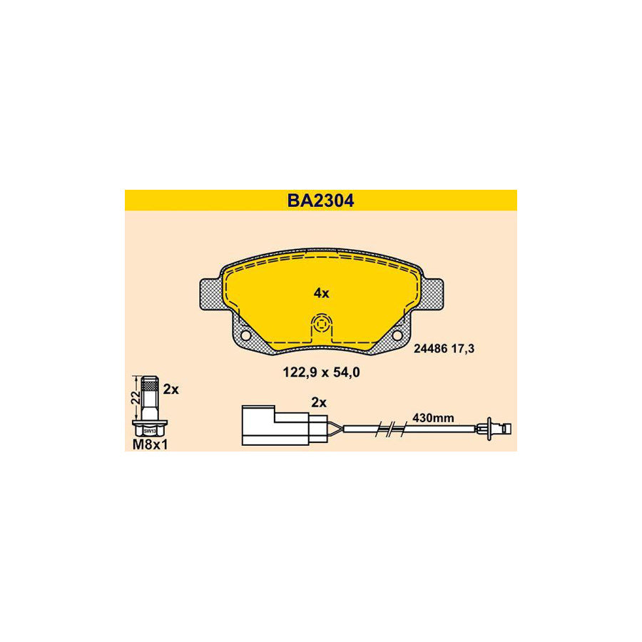 Barum Ba2304 Brake Pad Set for Ford Transit