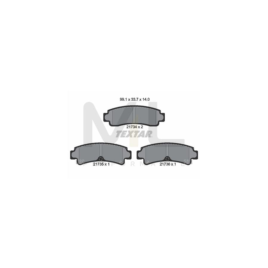 TEXTAR 2173401 Brake pad set with acoustic wear warning | ML Performance Car Parts