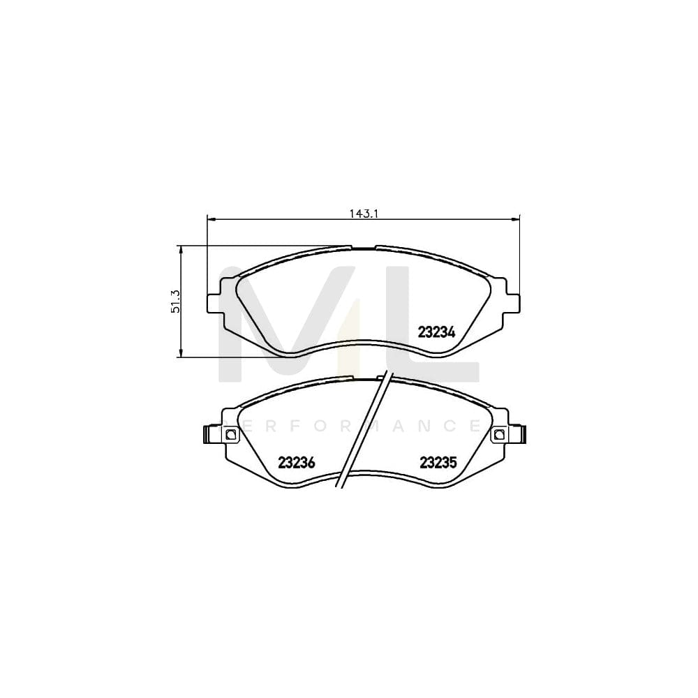 Hella 8DB 355 017-141 Brake Pad Set With Acoustic Wear Warning