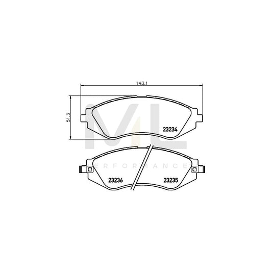Hella 8DB 355 017-141 Brake Pad Set With Acoustic Wear Warning