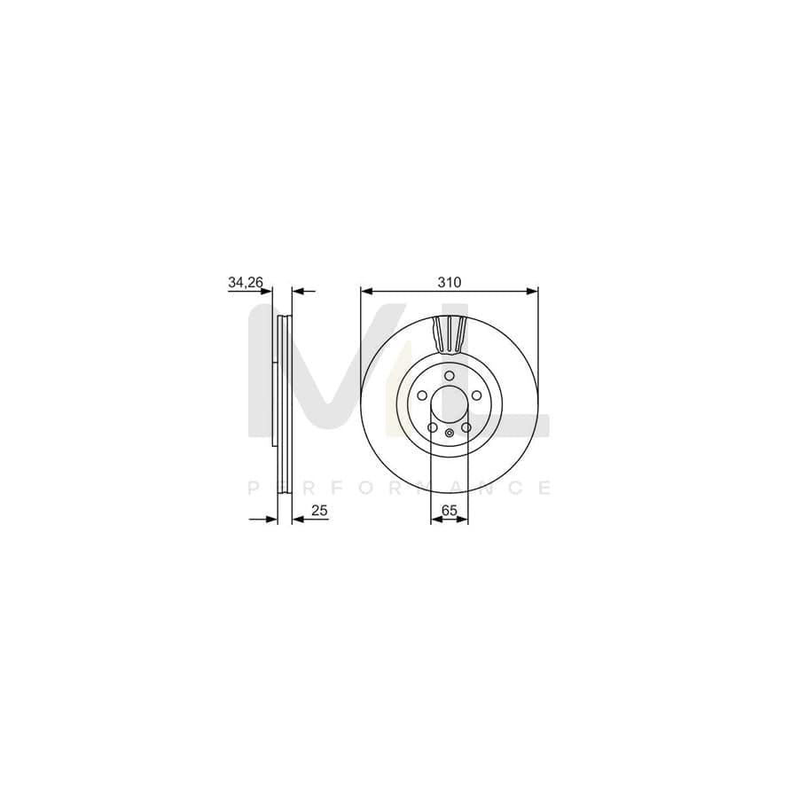 BOSCH 0 986 479 642 Brake Disc Vented, Coated, High-carbon, with bolts/screws | ML Performance Car Parts