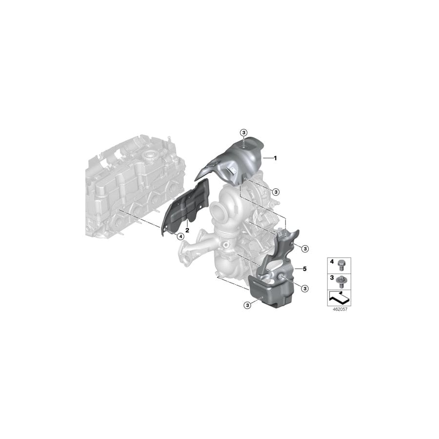 Genuine BMW 11658519655 F48 F39 Heat Shield, Turbocharger, Upper (Inc. X1 25dX & X2 25dX) | ML Performance UK Car Parts