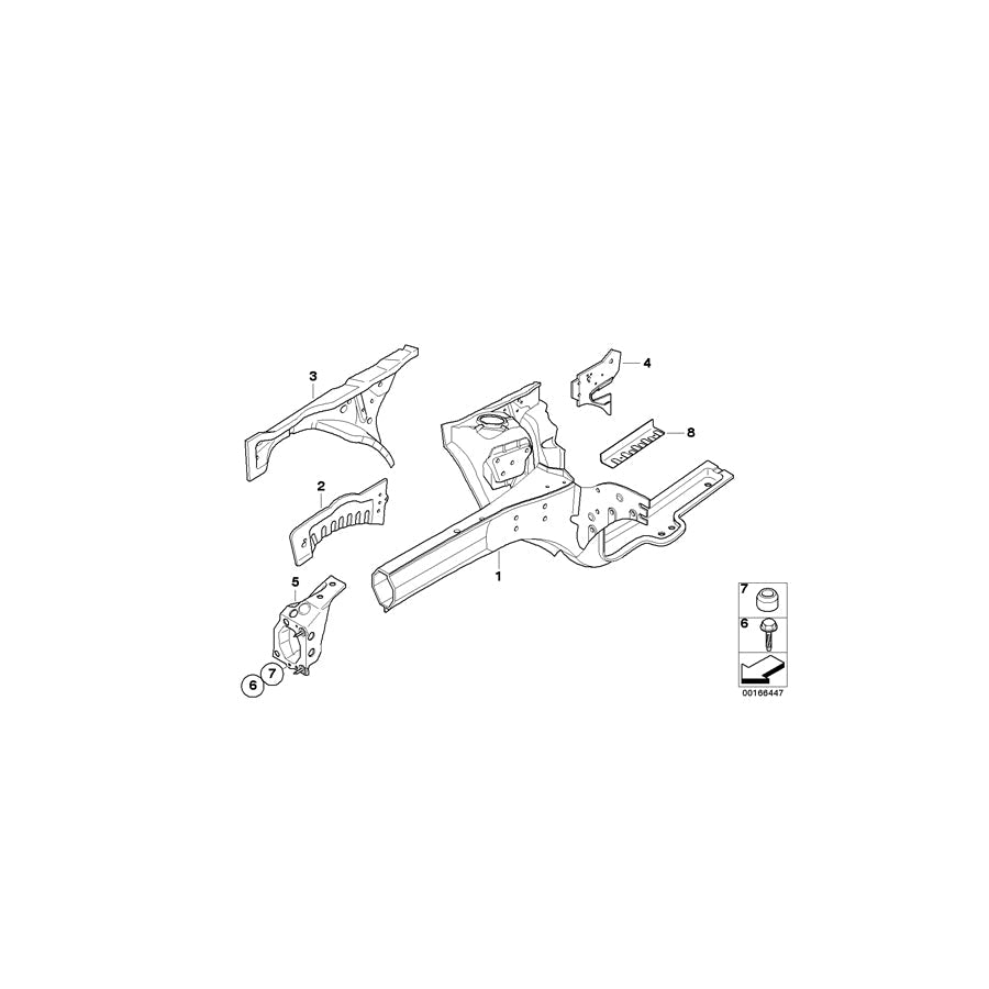 Genuine BMW 41137035269 R53 R50 Supporting Strut, Wheel House, Interior Left (Inc. Cooper) 1 | ML Performance US Car Parts