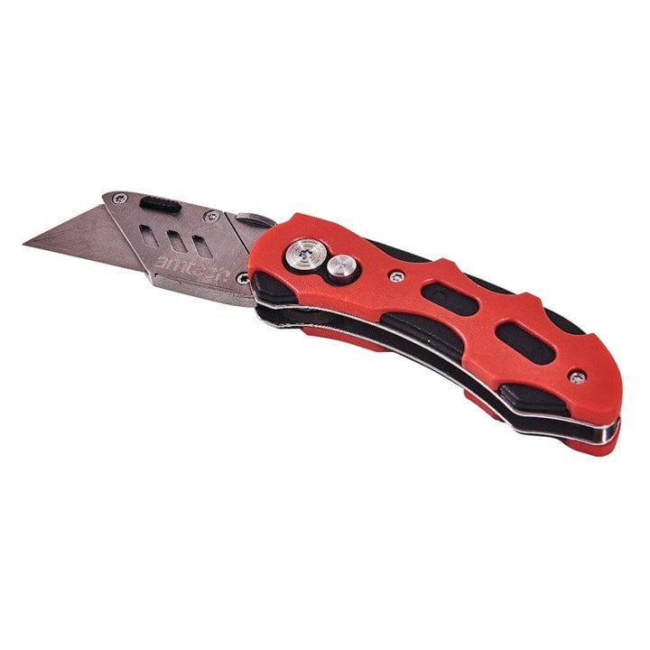 Amtech Folding Lock-Back Utility Knife - Comfort Grip