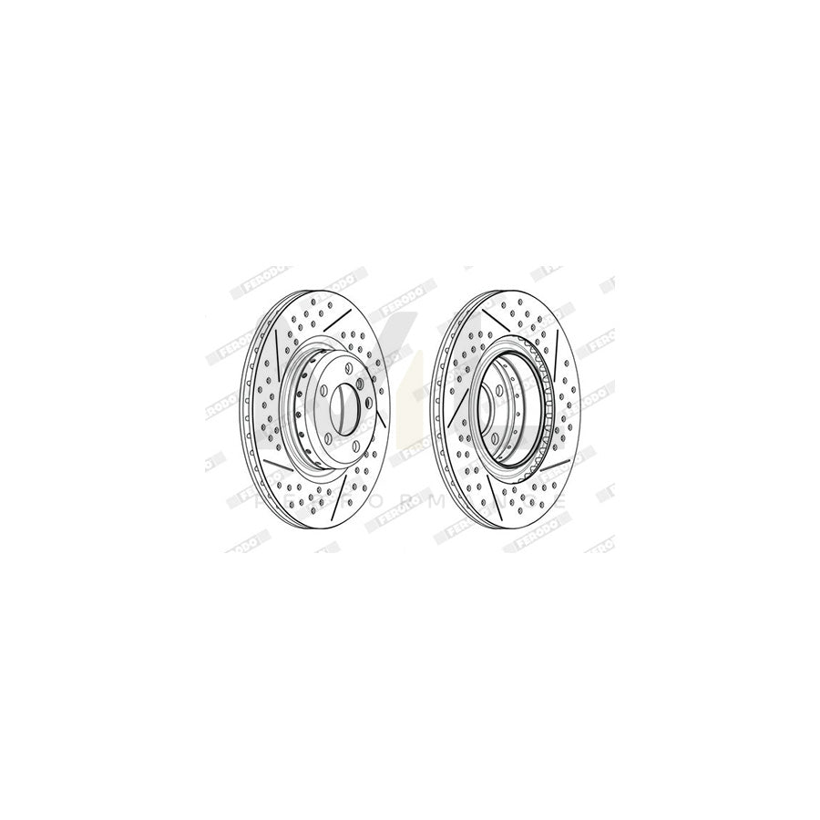 FERODO DDF2621VC-1 Brake Disc Perforated / Vented, Two-piece brake disc, Coated | ML Performance Car Parts