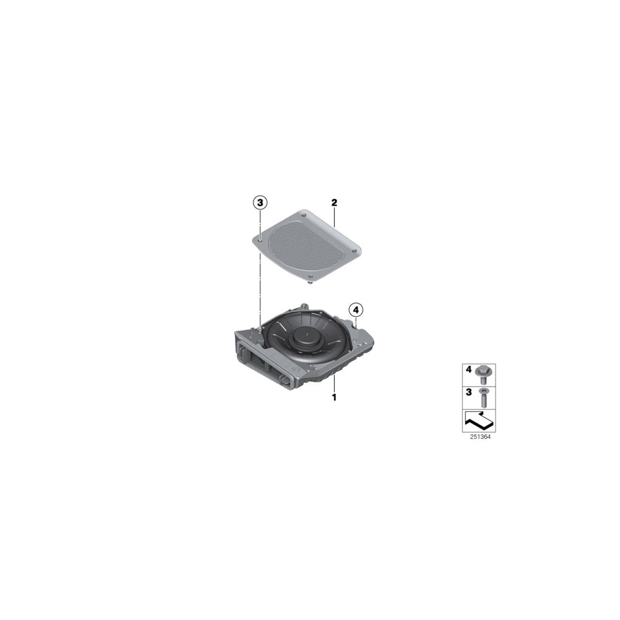 Genuine BMW 65132622489 G20 G21 Central Bass, Left TOP-HIFI (Inc. 320iX, 330iX & 320dX) | ML Performance US
