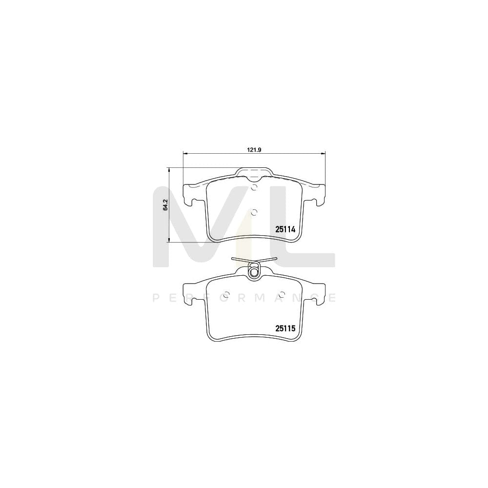 Hella 8DB 355 015-901 Brake Pad Set Not Prepared For Wear Indicator