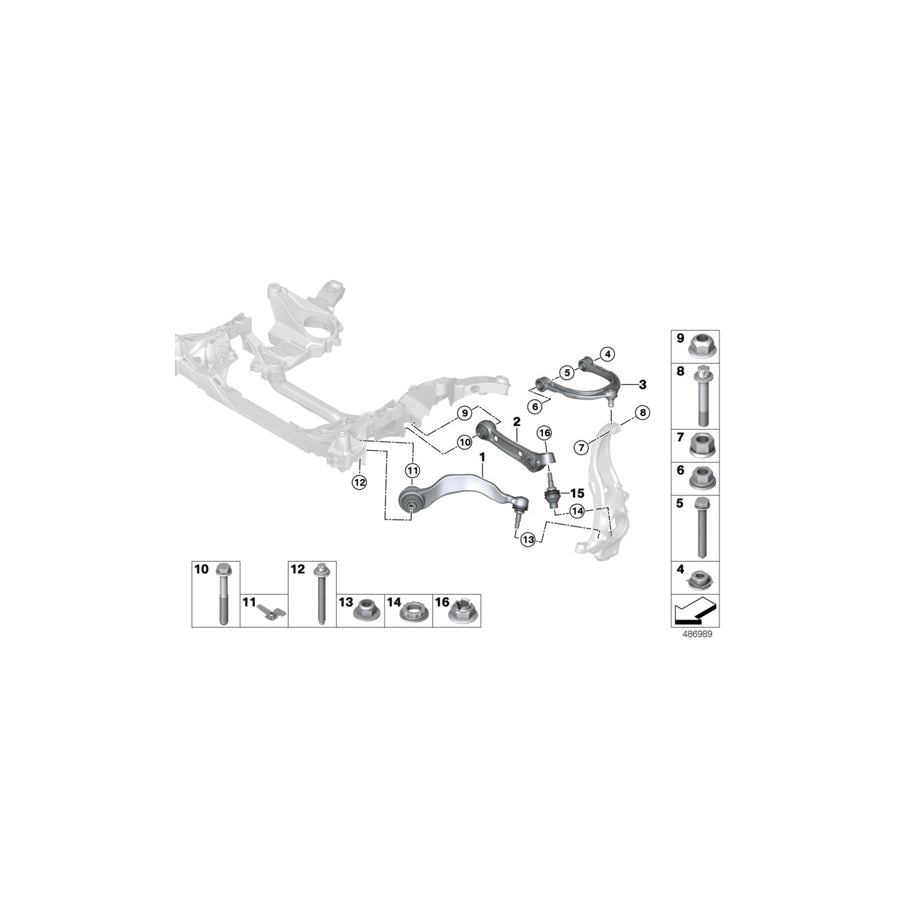 Genuine BMW 31106861165 G30 G31 Left Tension Strut With Rubber Mounting (Inc. 530iX, 540iX & 540dX) | ML Performance US