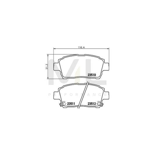 Hella 8DB 355 017-081 Brake Pad Set With Acoustic Wear Warning