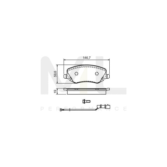 Bosch 0986424679 Brake Pad Set For Lancia Thesis (841) Incl. Wear Warning Contact, With Anti-Squeak Plate, With Bolts/Screws, With Accessories BP394 | ML Performance Car Parts