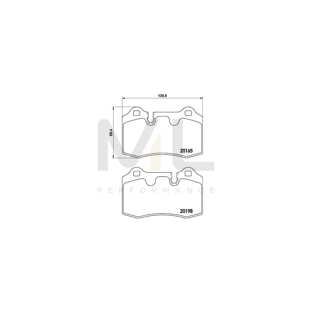 Hella 8DB 355 015-881 Brake Pad Set Prepared For Wear Indicator