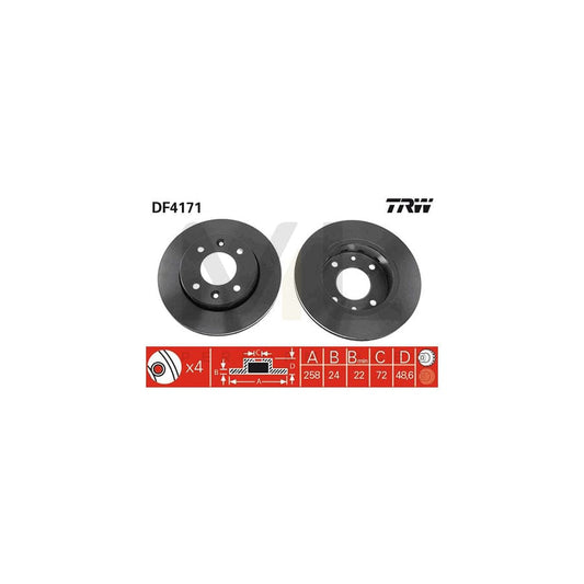 TRW DF4171 Brake Disc Vented, Painted | ML Performance Car Parts
