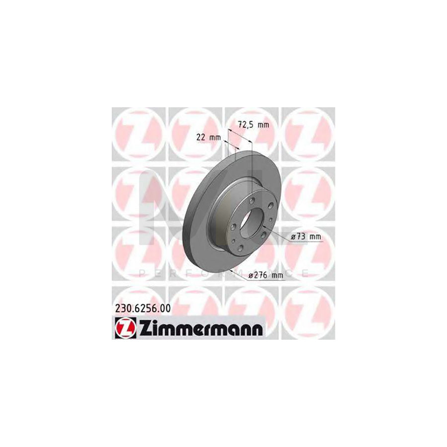 ZIMMERMANN 230.6256.00 Brake Disc for IVECO Daily Solid  - 1 piece