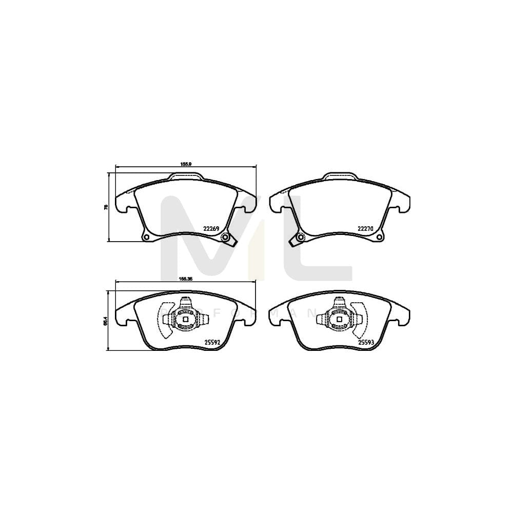 Hella 8DB 355 025-201 Brake Pad Set With Acoustic Wear Warning