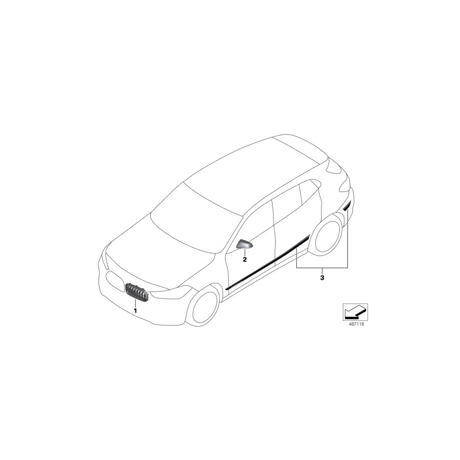 Genuine BMW 51142449810 F39 Foil Application Frozen Black Left/Right M PERFORMANCE (Inc. X2 28i, X2 28iX & X2 25dX) | ML Performance US Car Parts
