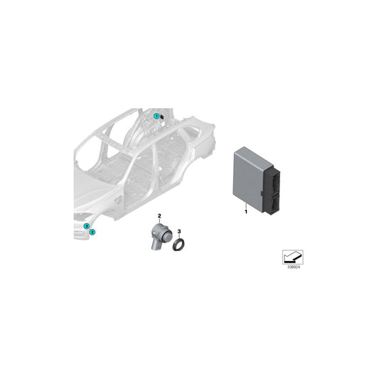 Genuine BMW 66207987050 M F25 F16 Ultrasonic Sensor, Pearl Silver WX01 (Inc. X5 50iX, X4 20iX & X5 M50dX) | ML Performance US Car Parts