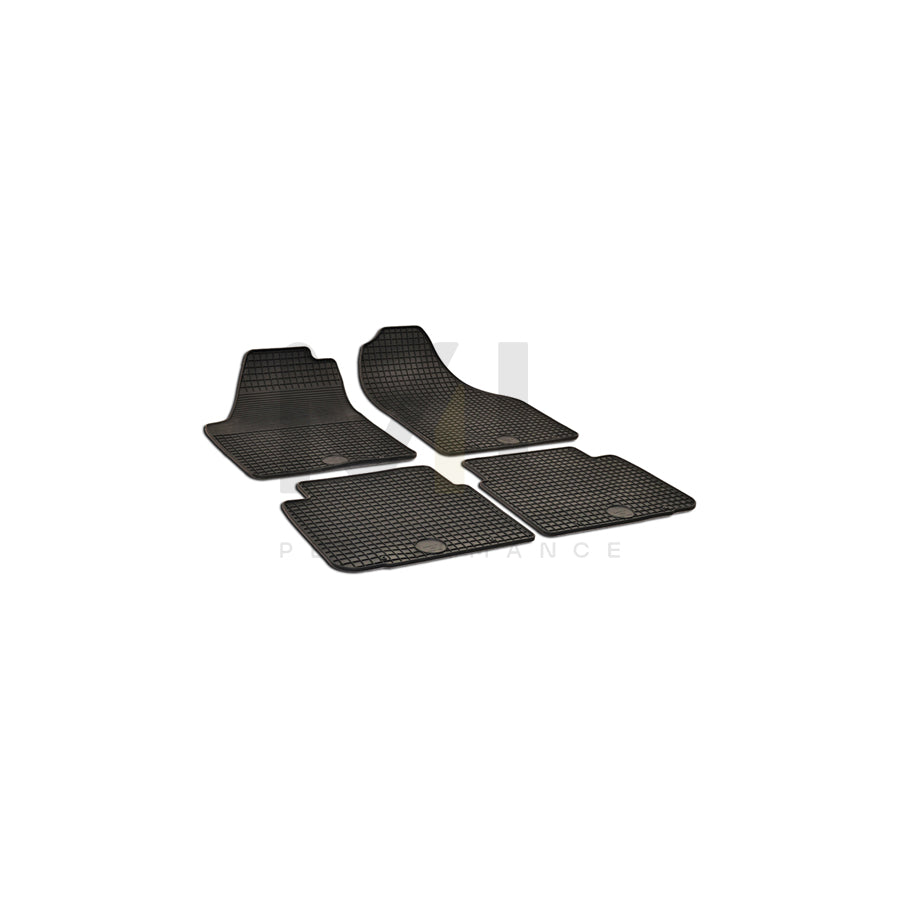 WALSER 50432 Floor mat set for FIAT Idea (350) Elastomer, Front and Rear, Quantity: 4, Black