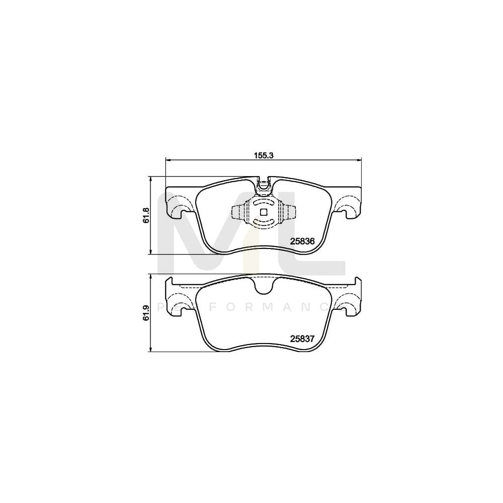 Hella 8DB 355 020-931 Brake Pad Set Prepared For Wear Indicator