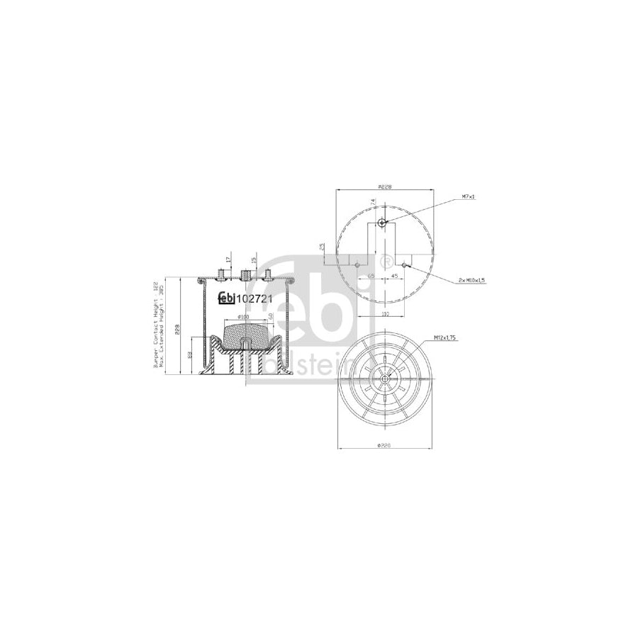 Febi Bilstein 102721 Boot, Air Suspension for Iveco Daily