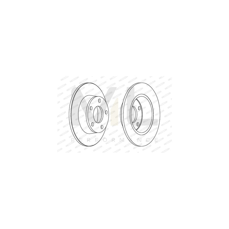 FERODO DDF2090C-1 Brake Disc Solid, Coated, without bolts/screws | ML Performance Car Parts