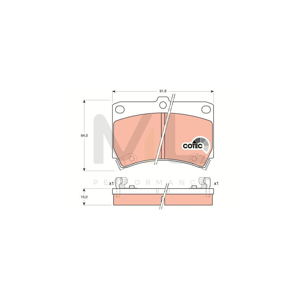 TRW Cotec Gdb1024 Brake Pad Set With Acoustic Wear Warning | ML Performance Car Parts