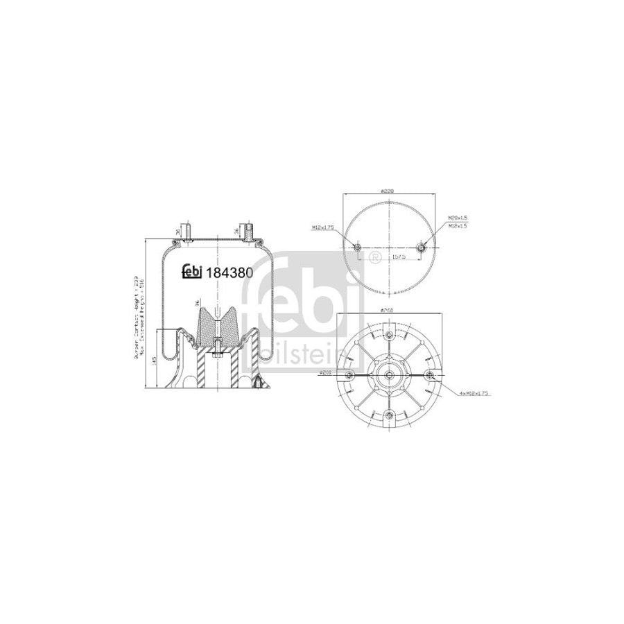 Febi Bilstein 184380 Boot, Air Suspension