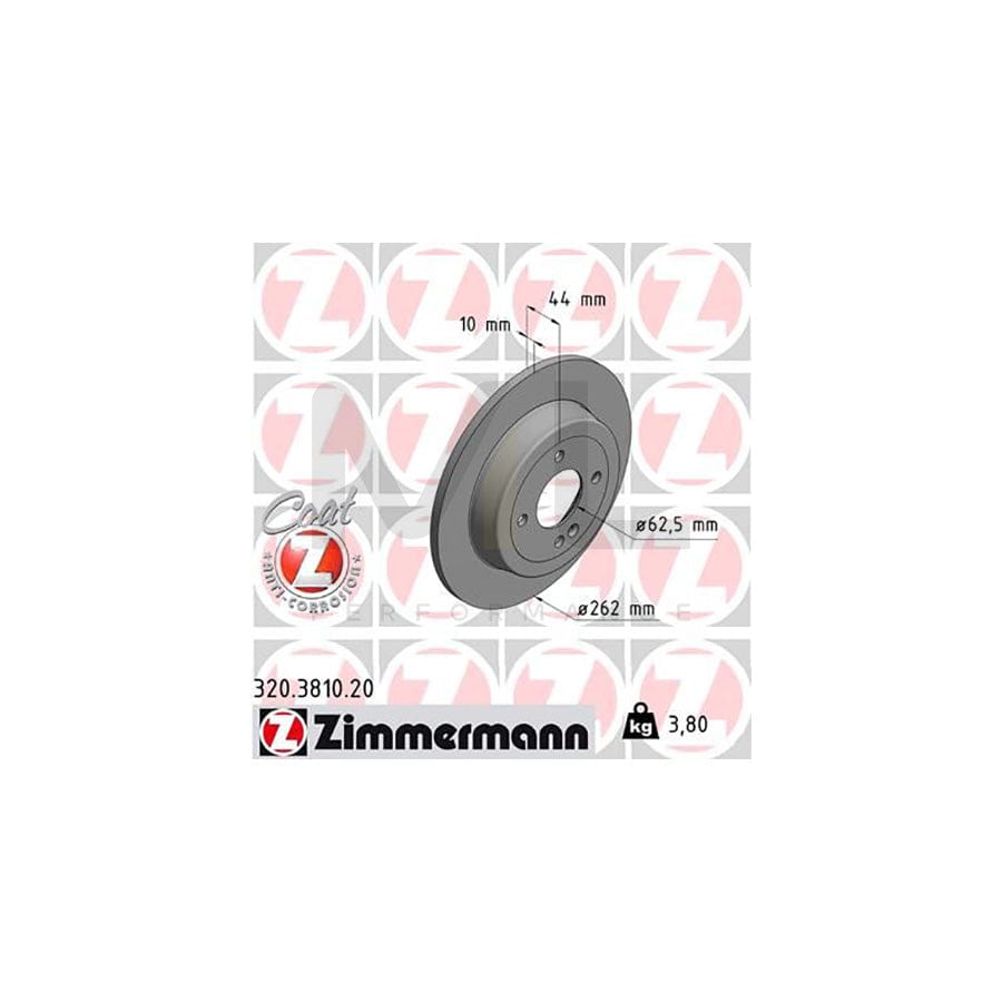 ZIMMERMANN COAT Z 320.3810.20 Brake Disc Solid, Coated  - 1 piece