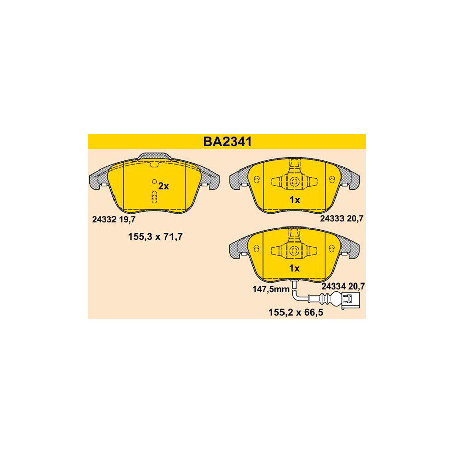 Barum Ba2341 Brake Pad Set