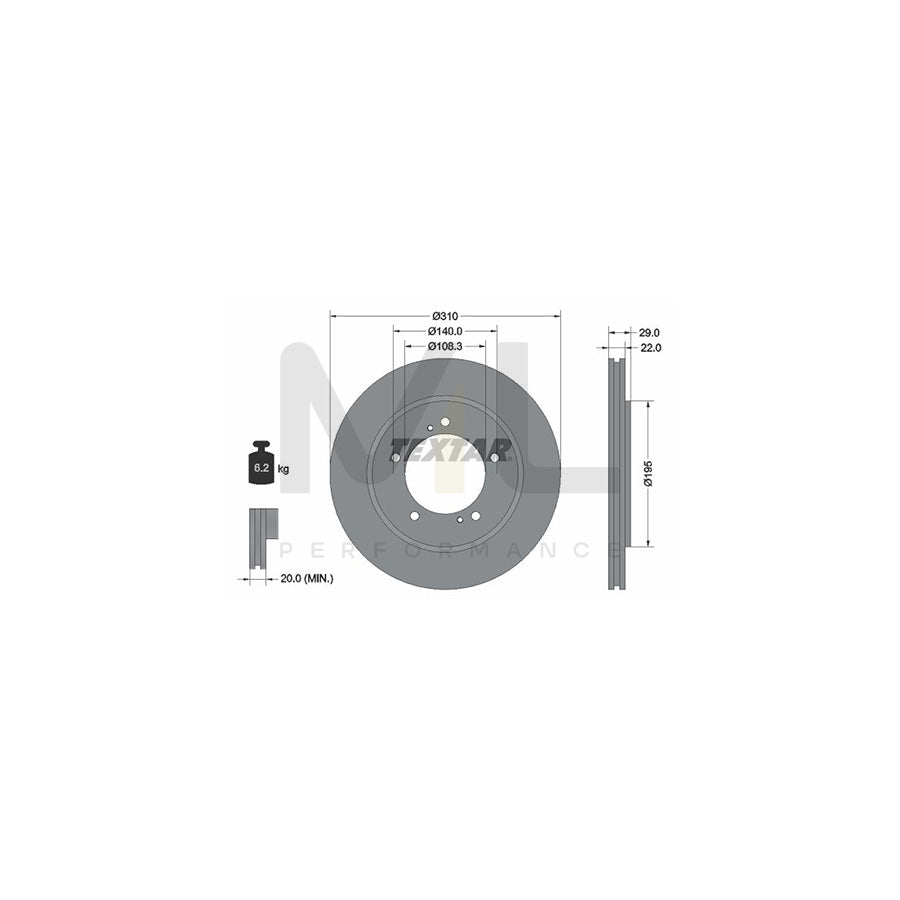 TEXTAR PRO 92170503 Brake Disc for SUZUKI GRAND VITARA Internally Vented, Coated, without wheel hub, without wheel studs | ML Performance Car Parts