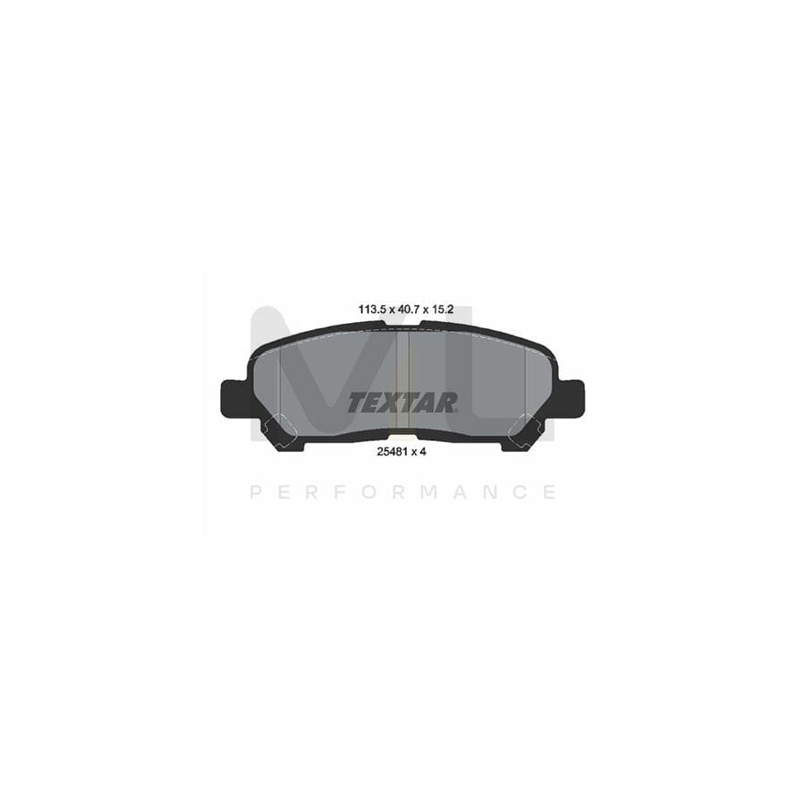 TEXTAR 2548101 Brake pad set for TOYOTA Highlander II (XU40) not prepared for wear indicator | ML Performance Car Parts