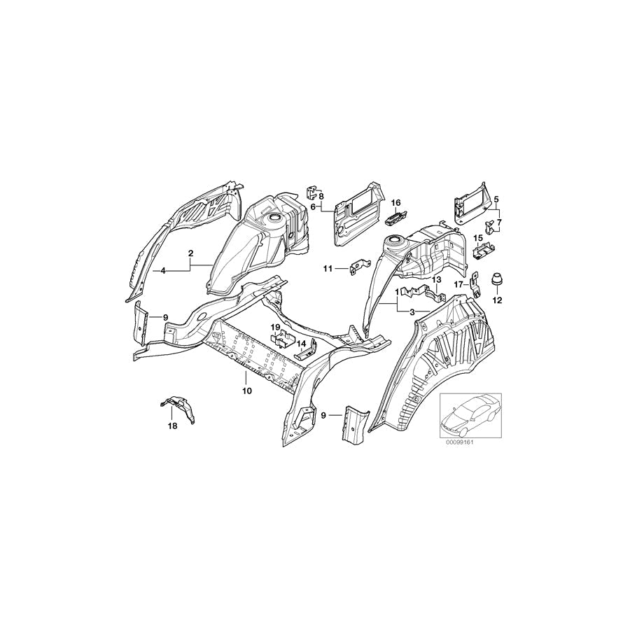 Genuine BMW 41112498326 E39 Exterior Right Rear Silencer Bracket (Inc.  & M5) | ML Performance US Car Parts