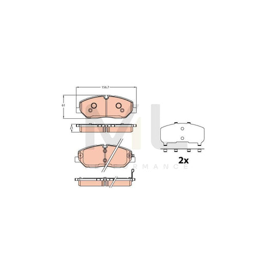 TRW Gdb2227 Brake Pad Set For Hyundai H350 With Acoustic Wear Warning | ML Performance Car Parts