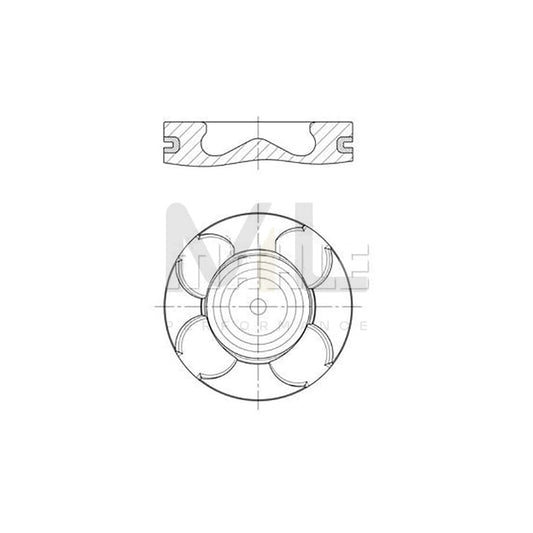 MAHLE ORIGINAL 007 PI 00158 001 Piston 69,8 mm, with piston ring carrier, without cooling duct | ML Performance Car Parts