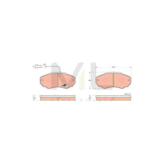 TRW Cotec Gdb1517 Brake Pad Set Incl. Wear Warning Contact | ML Performance Car Parts